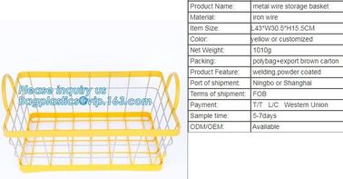 Home Storage Used Round Shaped Metal Mesh Wire Kitchen Basket, Kitchen metal gold wire rectangular vegetable fruit stack supplier