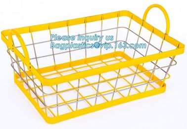 Home Storage Used Round Shaped Metal Mesh Wire Kitchen Basket, Kitchen metal gold wire rectangular vegetable fruit stack supplier