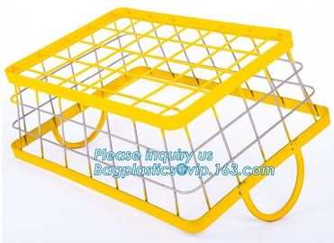 Home Storage Used Round Shaped Metal Mesh Wire Kitchen Basket, Kitchen metal gold wire rectangular vegetable fruit stack supplier