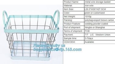 supermarket custom oblong wire metal storage baskets, Rose-Gold Fruit Baskets Storage Baskets Metal Wire Baskets, wire supplier