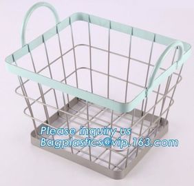 supermarket custom oblong wire metal storage baskets, Rose-Gold Fruit Baskets Storage Baskets Metal Wire Baskets, wire supplier