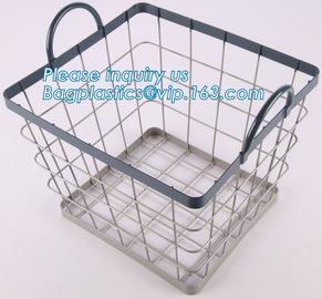 supermarket custom oblong wire metal storage baskets, Rose-Gold Fruit Baskets Storage Baskets Metal Wire Baskets, wire supplier