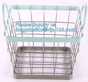 supermarket custom oblong wire metal storage baskets, Rose-Gold Fruit Baskets Storage Baskets Metal Wire Baskets, wire supplier