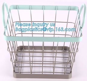 supermarket custom oblong wire metal storage baskets, Rose-Gold Fruit Baskets Storage Baskets Metal Wire Baskets, wire supplier