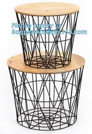 Customized Wire Diameter Stock Pot Cooking Wire Mesh Metal Storage Basket, Industrial Metal Wire Storage Basket With Han supplier