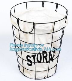 Customized Wire Diameter Stock Pot Cooking Wire Mesh Metal Storage Basket, Industrial Metal Wire Storage Basket With Han supplier