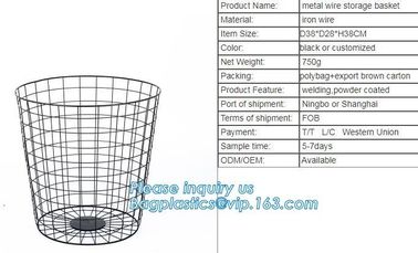 Wholesale china trade decorative laundry metal wire material storage basket, Storage Metal Wire Fruit Basket hanging wir supplier