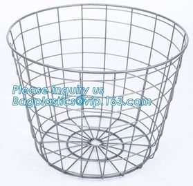 decorative laundry metal wire material storage basket, Vintage Metal Chicken Wire Removable Fabric Hanging Storage Baske supplier