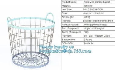 Copper Kichen Metal Wire Fruit storage Basket, Low price metal wire mesh storage baskets, wire metal desk organizer rose supplier