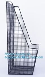 New Design Office Black Wire Mesh Baskets with Magnets, Flat Storage Baskets, Metal Wire 3 Tier Wall Mounted Kitchen Fru supplier