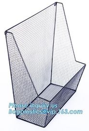 New Design Office Black Wire Mesh Baskets with Magnets, Flat Storage Baskets, Metal Wire 3 Tier Wall Mounted Kitchen Fru supplier