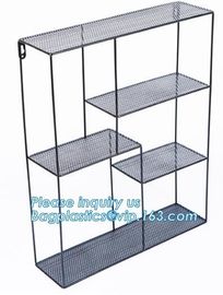 Metal Wire 3 Tier Wall Mounted Kitchen Fruit Produce Bin Rack / Bathroom Towel Baskets/File Organizer Rack, wire functio supplier