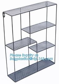 Metal Wire 3 Tier Wall Mounted Kitchen Fruit Produce Bin Rack / Bathroom Towel Baskets/File Organizer Rack, wire functio supplier