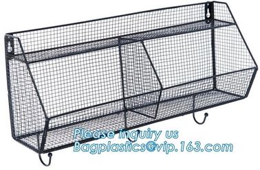 Different shapes metal wire mesh file baskets office supply baskets wholesale, magazine office document file holder shel supplier