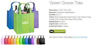 Spectrum Grocery Tote, Nonwoven polypropylene, Forest green, Lime, Natural, Navy, Orange, Pink, Black, Purple, red, roy supplier