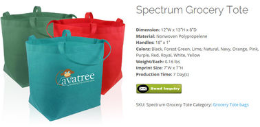 Spectrum Grocery Tote, Nonwoven polypropylene, Forest green, Lime, Natural, Navy, Orange, Pink, Black, Purple, red, roy supplier