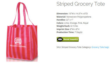 STRIPED GROCERY TOTE, eco-friendly, reusable, durable, recyclable and biodegradable,moistureproof, BAGEASE, PAC, PAK, PK supplier