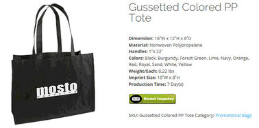 SHOPPING TOTE WITH FRONT POCKESinicline fashion custom high end activewear promotion shopping bag metallic non woven bag supplier