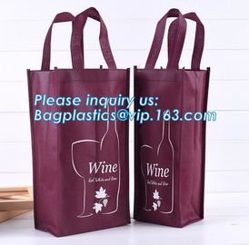quality supplier durable non-woven Reusable Polypropylene non woven wine bag, Fashion fancy wine bag/insulated non woven supplier