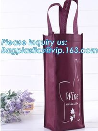 quality supplier durable non-woven Reusable Polypropylene non woven wine bag, Fashion fancy wine bag/insulated non woven supplier