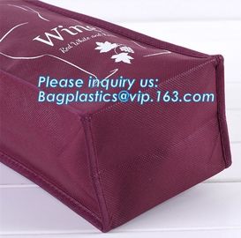 quality supplier durable non-woven Reusable Polypropylene non woven wine bag, Fashion fancy wine bag/insulated non woven supplier