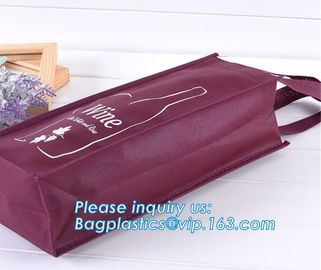 quality supplier durable non-woven Reusable Polypropylene non woven wine bag, Fashion fancy wine bag/insulated non woven supplier