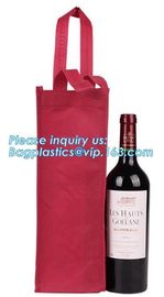 Custom printed non woven drawstring bag for wine, Custom Heavy Duty Non Woven 6 Bottles Carrier Packaging Divided Wine T supplier