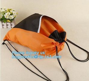 Custom made printed non woven fabric drawstring shoe dust carrier bag with logo/wholesale nonwoven cheap carry travel sh supplier