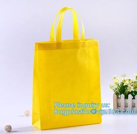 eco friendly non woven bag, Custom logo printed yellow non woven gift pouch drawstring non woven bag, BAGEASE, PAK, PKG supplier