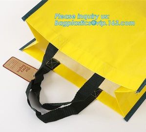 Wholesale high promotion laminated recyclable advertising logo pp printing grocery custom tote shopping non woven bag supplier