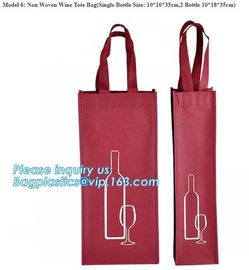 non woven wine tote bags, single bottle size, 6 bottle bag, 8 bottle bags, Big size Non woven bag 100 gsm, bagease pack supplier