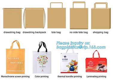 drawstring bag, back pack, tote bag, shopping bag, monochrome screen printing, color printing, thermal transfer, laminat supplier
