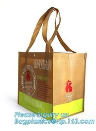 Promotional custom LOGO printed gift Laminated PP Non Woven Bag， Promotion china laminated insulated non woven bag folda supplier