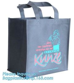 Promotional Custom LOGO Printed Gift Tote Shopping Non Woven Bag, Classic Black Non Woven Fabric Shopping Carry Bag Whol supplier