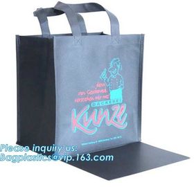 Promotional Custom LOGO Printed Gift Tote Shopping Non Woven Bag, Classic Black Non Woven Fabric Shopping Carry Bag Whol supplier