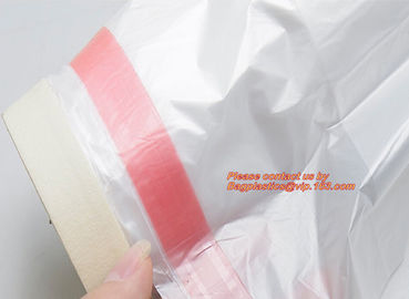 PE pre-taped drop cloth, self adhesive auto painting pre-taped masking film, Pre-taped masking film is disposable produc supplier