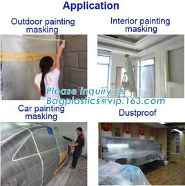 blue pre-tape masking film, environmental protection auto paint pre-tape masking film, plastic Taped masking film wit supplier