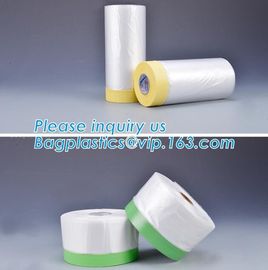 outdoor paper masking film, rice paper taped masking film, auto used pre-taped masking film, indoor masking film, cloth supplier