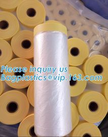 PE taped plastic drop masking film for car painting, Plastic film/pre-taped masking taped protective plastic film, BAGEA supplier