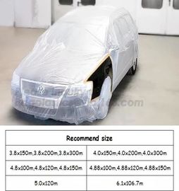 auto adhesive paint masking protect film 3.8*100m,HDPE car overspray masking film Logo printing,Antistatic corona treate supplier