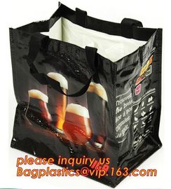 Qualified Black and White Custom Printing Recyclable PP fabric Woven Shopping Bag, textile fabric woven polyprolylene sa supplier