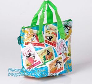 pp woven fabric bags, pp woven cooler bag, customized polyester material, non woven, oem silk screen printing, heat tran supplier