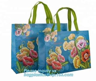 Factory custom recyclable folding laminated pp non woven bag shopping with heat transfer printing non woven fabric carry supplier