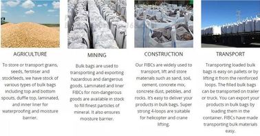 polypropylene pp woven bulk sacks, agriculture, mining, construction, transport, food pack, container loading, rice, car supplier