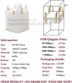 Virgin Polypropylene PP Woven Big Bulk Bag Jumbo Bag FIBC For Packing Sand 1 Ton 1.5 Ton 2 Ton Made In, bagease, pack supplier