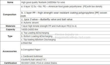 china palm oil storage flexi tank/flexitank/flexibag container 20ft,24000L bulk vinger transportation flexitank in 20ft supplier