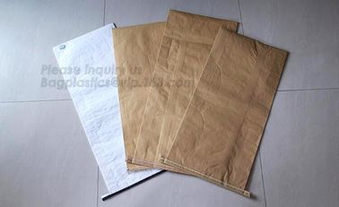 paper bags wholesale Kraft paper pp woven sack,25kg Food packaging kraft paper laminated pp woven bag for packing sea an supplier