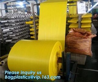 Pp Fabric Woven Sack Rice Bag Roll For Agriculture,60cm width virgin colorful flat surface tubular PP woven fabric roll supplier