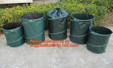 200L Foldable leaf bag garden waste bag reciclyng garden leaf bags with wheels,Reusable Pop-up Garden Bag Leaf Container supplier