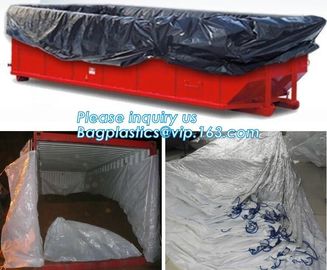 10 Mil Open Top Drawstring Roll Off Container Liners,4mil open top white drawstring dumpster container liners, bagplasti supplier